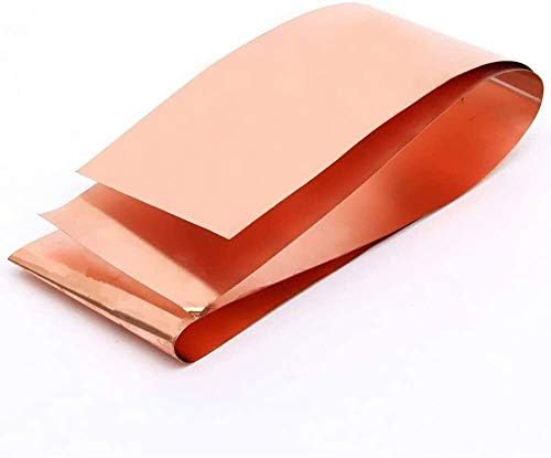 Folha de cobre Yuesfz 99,9% Folha de metal de cobre pura Cu Folha de Metal 0,05x100x1000mm para aeroespacial de artesanato, Placa