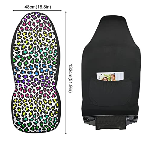 Alaza Leopard Cheetah Imprimir Rainbow Color Car Seat Covers Seates dianteiros apenas para homens Cascas de assento de homens com