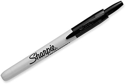 Marcadores permanentes retráteis de Sharpie, ponto fino, preto, 12 contagem