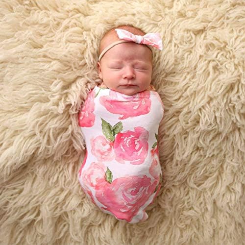 Recém -nascido Recebendo Banco de Cardeira Definir Baby Cotton Swaddle Blanket Flower Print Baby Sleeps Mack Swaddle Wrap