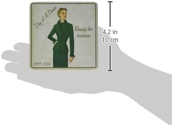 Simplicidade de moda vintage 1950 '' dia de uma dama '' montanha -russa de cortiça, 6pc, 4 '' x 4 '' '