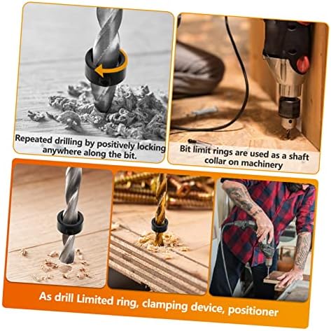 Doitool 3 conjuntos de profundidade com ferramentas de anel colarinho de colarinho limitadores posicionadores rocha rocha stop drill e bit de madeira