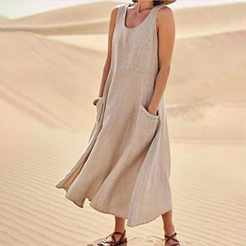 Vestidos para mulheres 2023, Women's Summer 2022 Casual Moda Casual Algodão Sólido e Vestido Médio Médio de Manga Curta