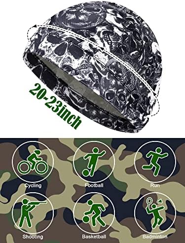 Satinior 6 peças Tampas de caveira Capacete Capacete térmica Térmica Cap sweat Wicking Feizes para homens Mulheres Ciclismo de ciclismo