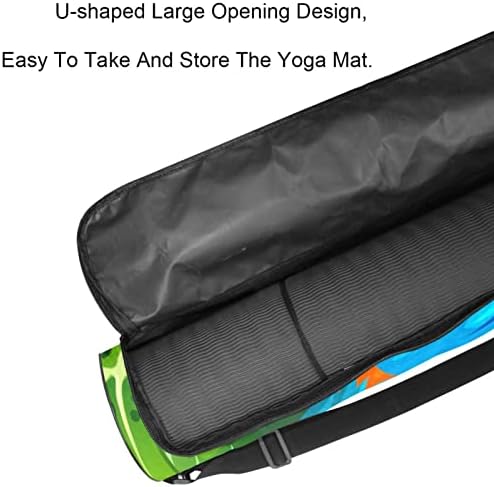 Ratgdn Yoga Mat Bag, Parrot Palm Tree Exercício de ioga transportadora de tape