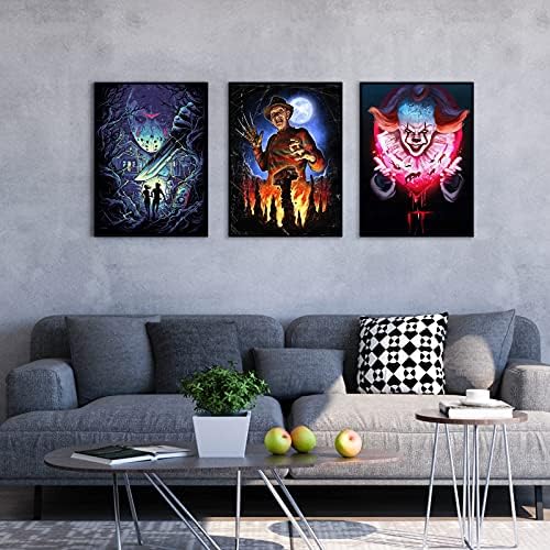 5D Halloween Diamond Painting 6pcs Kits de arte de diamante Halloween Diy Drill Round para decoração de parede em casa Kits de