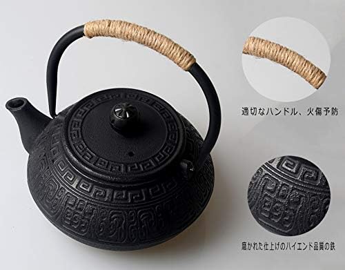 Chaleira Ichigoya Iron Kettle Ironware do sul com filtro de chá Suplementação com maconha de charo de chá de ferro correspondência