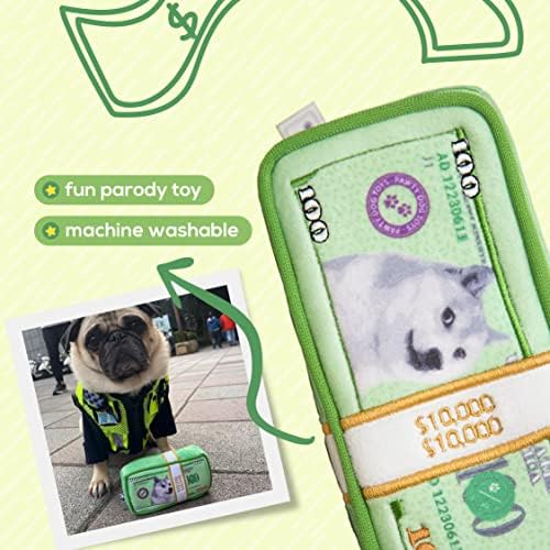 Brinquedos de cachorro pawty - dinheiro é brinquedo king cão - engraçado fofo de pelúcia brinquedo de dinheiro para cães pequenos