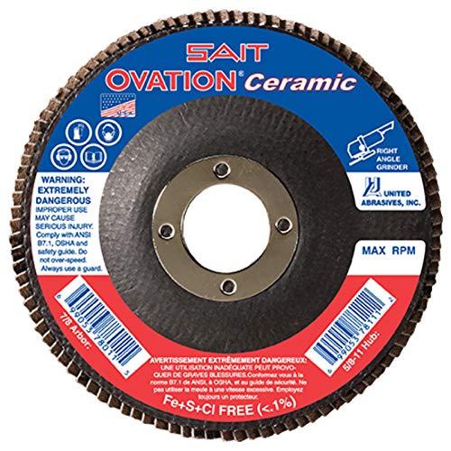 ABRASIVOS UNIDOS SAIT Ovation Ceramic Grain Tipo 27 Discos de aba 4-1/2 polegadas - 60 qty 5