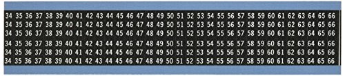Brady WM-34-66-BK-PK Pano de vinil reposicionável, branco em preto, números consecutivos Cartão de marcador de fio-branco no preto