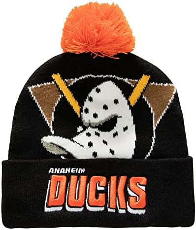 Anaheim Ducks Puncos de chapéu de gorro de malha - preto