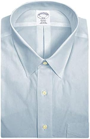 Brooks Brothers Mens Regent Fit Non Iron Camisa de vestido de bolso de algodão Branco brilhante