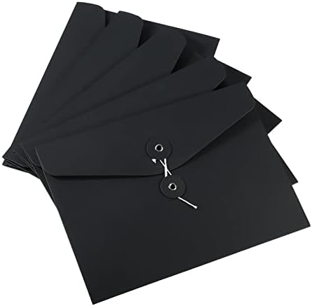 Pasta de arquivo de envelope de string de 5 pacote YOKive, pastas de bolso de papel de fechamento de gravata | Organizador de arquivos