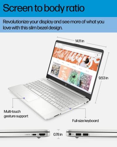 Laptop HP de 15,6 polegadas, AMD Ryzen 7 5700U, 8 GB de RAM, 256 GB SSD, tela micro-borda HD, Windows 11 Home, Bateria