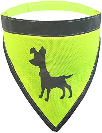 Alcott Visibility Dog Bandana com acabamento refletivo, médio, laranja neon