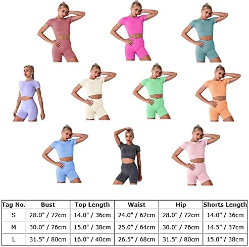 Women Yoga Roupfits 2 Peças Conjunto de exercícios com calças de exercícios de cintura alta sem costura com traje de