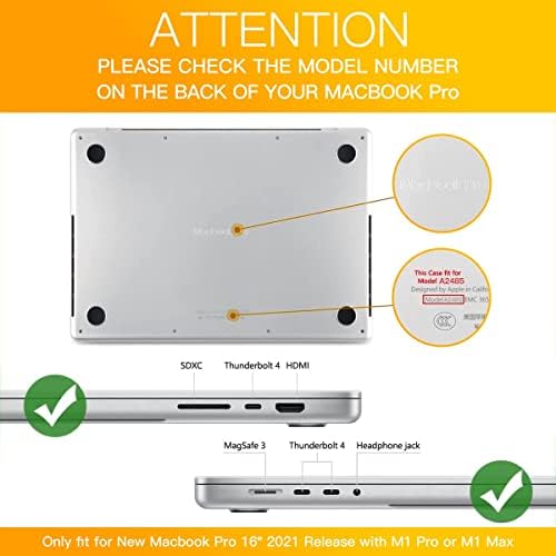 Case de casebuy MacBook Pro de 16 polegadas para 2023 2022 2021 M2 M1 Pro/Max A2780 A2485 Plástico Casa de concha