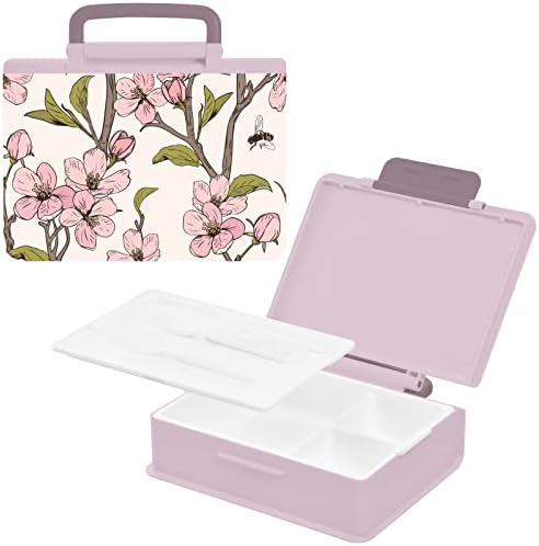 MCHiver Blooming Tree Bento Box Lunch Box com Handle Handle Kids Lunch Container com Caixas Bento à prova de vazamentos para