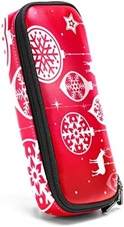 Bolsa de maquiagem tbouobt bolsa de bolsa cosmética bolsa bolsa com zíper, alcelfflake de natal vermelho