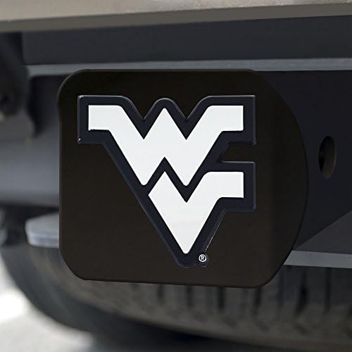 Fanmats 21054 Montanhistas da Virgínia Ocidental Tampa de engate de metal preto com emblema de metal cromado 3D