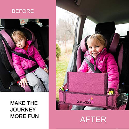 Bandeja de viagens para crianças com bolsa - bandeja de assento de carro da criança, mesa de mesa dobrável para mesa com suporte para