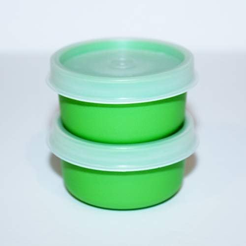 Conjunto de Tupperware de 2 smidgets 1 onça mini recipientes verdes