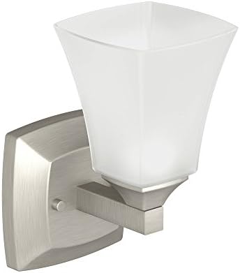 Moen YB5161BG Voss Voss 1 luz de montanha dupla banheira de banheira luminária de vaidade com vidro fosco, ouro escovado