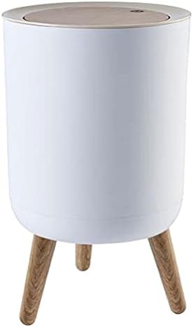 Lixo doiitool pode lixo lixo com prensa tampa superior moderna cesto de cesto de cozinha lixo balde para o quarto de banheiro da cozinha sala de estar de estar branco