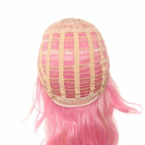N/A 65cm de comprimento Mix de amarelo rosa de longa peruca sintética Cabelo de resistência à resistência de fibra de fibra Cosplay