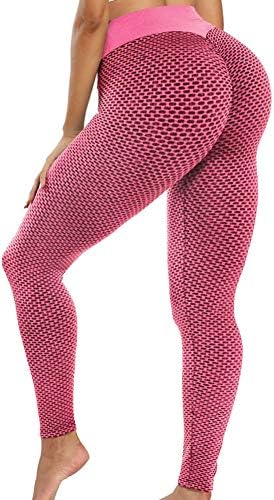 Calça de ioga feminina de aisheey treping butt helicting trepings shorts shorts alta cintura anti -celulite texturizador