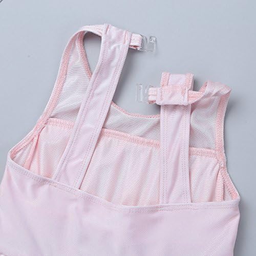 FreeBily Girl Mesh Cutout Back Back Irregular High-Low Low Modern Contemporary Costume Lyrical Dance Leotard Dress