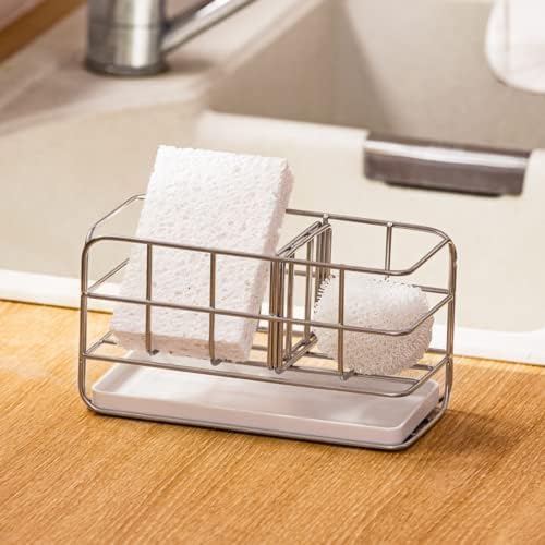 Suporte de pauzinha de secagem de utensílios, cesta de lava -louças de aço inoxidável para fazer lavagem simples, esgotador de pratos com 2 compartimentos divididos