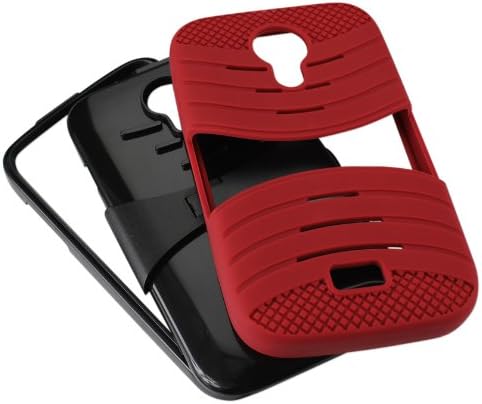Capa de caixa e protetor Reiko Silicon com novo Kickstand para o Blu Studio 5.0 D530 - Embalagem de varejo - RED/BLACK