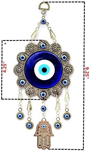 Olhe do mal azul com proteção contra a mão Hamsa pendurada Ornamento -006