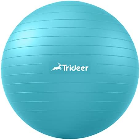 Bola de bola de ioga extra grossa de trideer, cadeira de bola de 5 tamanhos, bola suíça para serviço para equilíbrio, estabilidade, gravidez, fisioterapia, bomba rápida incluída