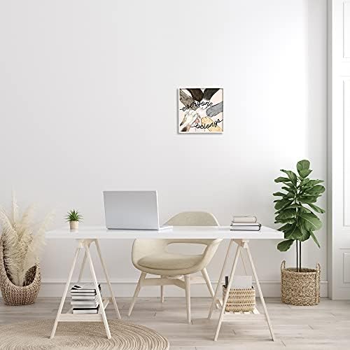 Stuell Industries, todos pertencem a inclusividade da frase das patas de gato de estimação, projetado por Daphne Polselli White emoldurada arte de parede, 12 x 12, marrom