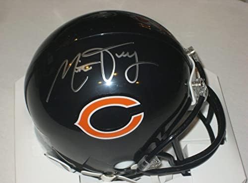 Mitch Trubisky assinou o Mini -Helmet de Chicago Bears com holograma de fanáticos - Mini capacetes da NFL autografados