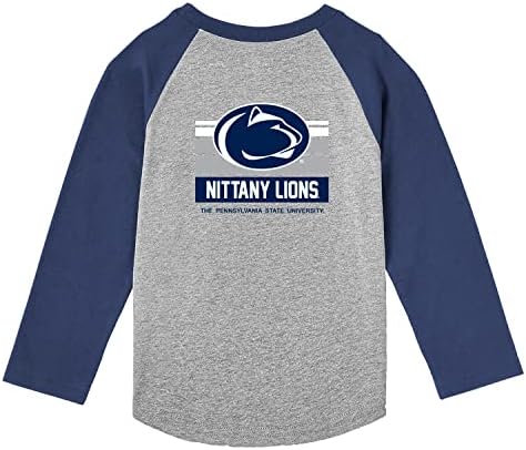 Little King NCAA Toddler Manga Longa Raglan Trevina Team Cores do logotipo