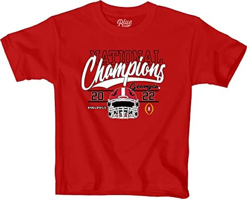 Blue 84 unissex Kid's NCAA licenciou oficialmente a camiseta nacional da Georgia Bulldogs Campeões Campeões 2022-2023