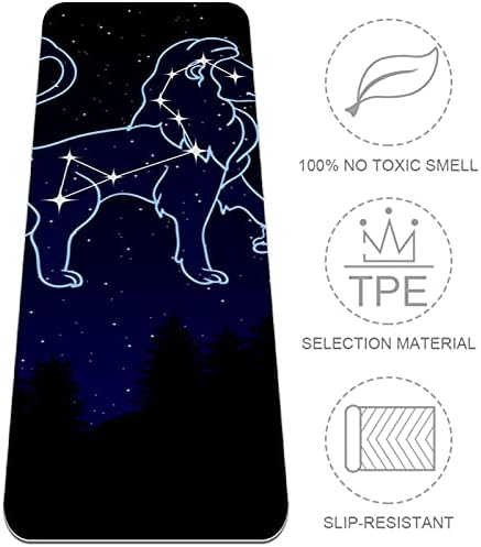 Mat de ioga extra grosso de 6 mm, Galaxy Constellation Sky Night Printe