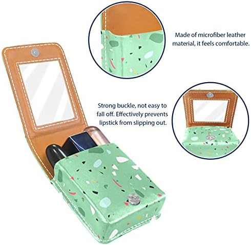 Caixa de batom de maquiagem para um padrão de batom portátil de corte de papel verde externo com o Mini Makeup Bag de Mini Ladies leva até 3 batom