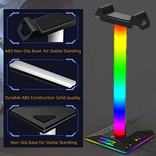 Znikoyidy RGB GAMING fone de ouvido Stand Stand com 1 portas USB Modo de cor 10 para jogadores PC ACESSORES DE PONELOS DE EARRAÇÃO DE GAMES PC