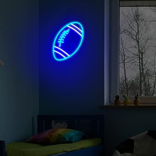 Néon de futebol Néon para a decoração do quarto das crianças Blue Football Neon Plina de parede de esportes de futebol legal LED LEVE