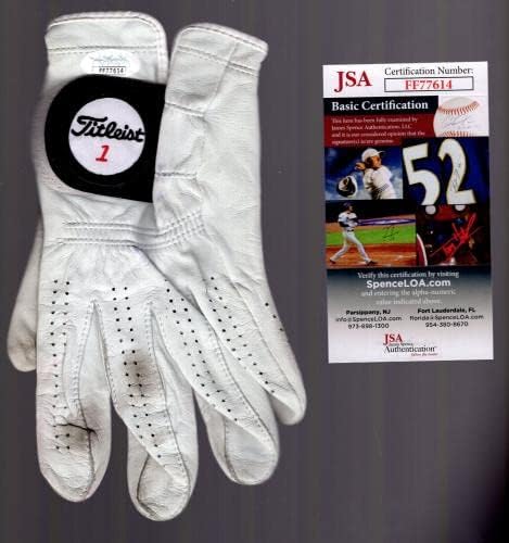 Bernhard Langer assinou e usou Golf Glove 2x Masters Champion JSA - luvas de golfe autografadas