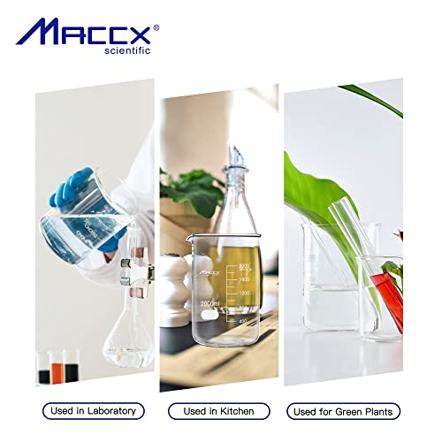 MacCx 1,7oz de copo de vidro resistente, 3,3 Borosilicate Griffin Baixo forma com graduação impressa, pacote de 12, BKL050-012