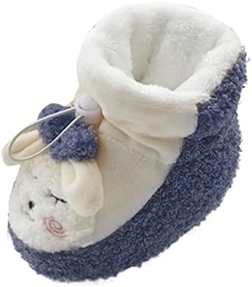 Botas de bebê neutro de gênero sapatos de bebê sapatos de algodão e veludo espesso de sapatos de sola macia e macia, fofos, não caia antes que os sapatos urso botas