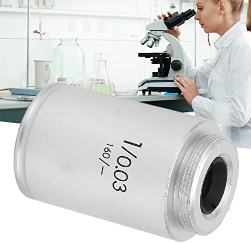 Lente objetiva do microscópio, vista brilhante 1x Microscópio Objetivo Lente Objetiva Abertura de 0,03 mm confortável