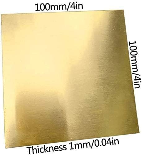 Placa de latão de kekeyang folha de cobre pura folha de latão folhas de cobre viáveis ​​de 100x100 mm de espessura 1 mm para artesanato de metal reparos