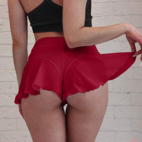 Mini saias plissadas de cintura alta para mulheres Sexy Flowy Ruffled Pole Dance Saias Culottes calças quentes shorts