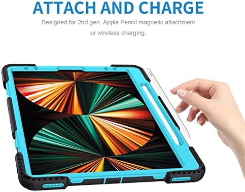 Caso Adirmi para iPad Pro 12,9 ”, Caixa de proteção robusta à prova de choque pesada com suporte de lápis -alça de mão/ombro/alça